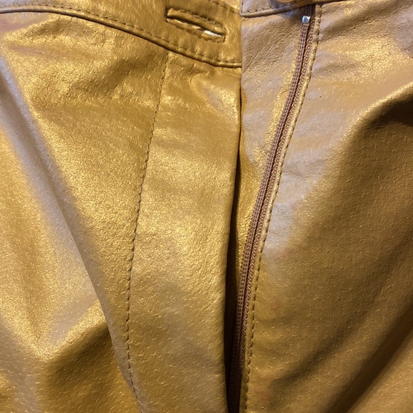 Vintage gold leather pants - Picture 4 of 5